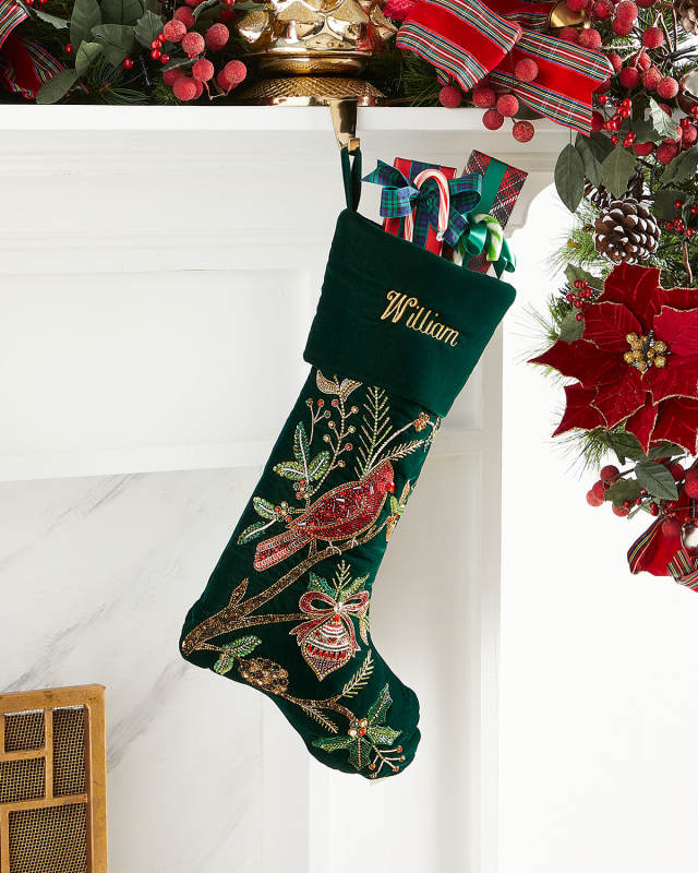 Personalized Christmas Cardinal Stocking